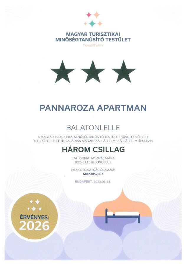 Pannaroza Apartman Balatonlelle Extérieur photo